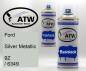 Preview: Ford, Silver Metallic, 9Z / 6349: 400ml Sprühdose + 400ml Klarlack - Set, von ATW Autoteile West.